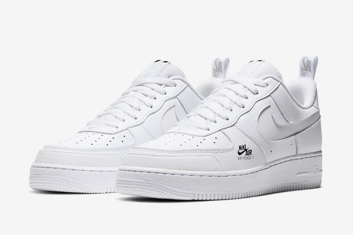 white air forces with reflective tick